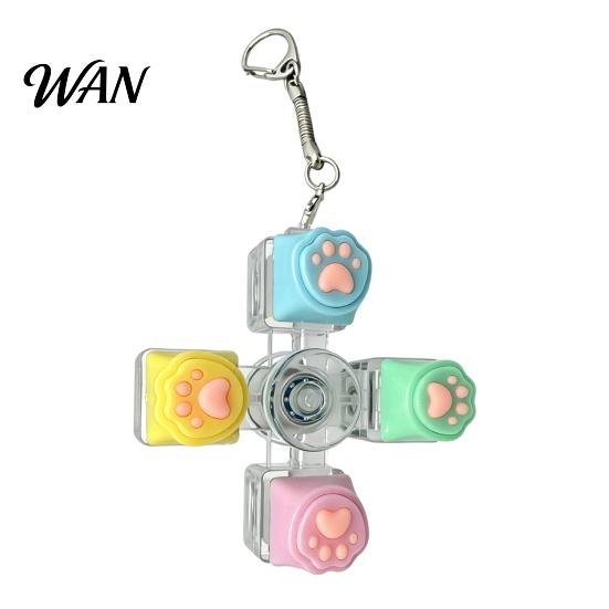 Tactile Clicker Toy LED Light-up Keyboard Fidget Spinner Decompression Button Finger 2/3/4/5/6-Keys Keychain Stress Relief Desk Sensory