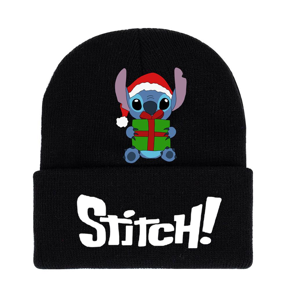 Disney Stitch Knit Beanie Winter Hat With Rolled Brim For Christmas Gifts Adults