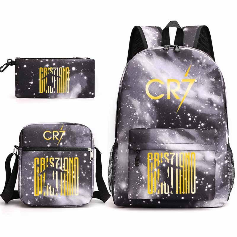 Youth Fashion Backpack Shoulder Bag Pencil Case Children'S Student School Bag 3-Piece Set