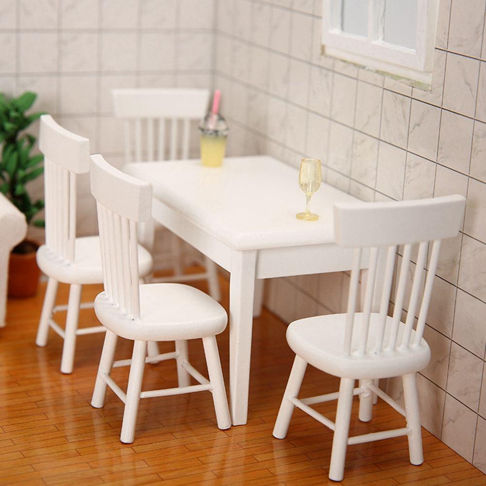 Accessories Miniature Doll House Decoration Wooden Table Simulation Chair Table Furniture Toys