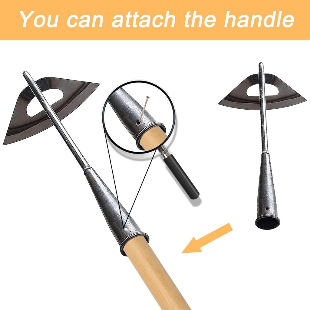 Садовая мотыга из цельной закаленной стали, прочный инструмент для прополки с длинной ручкой, для посадки на ферме, для рыхления почвы, острый инструмент для удаления сорняков в садоводстве