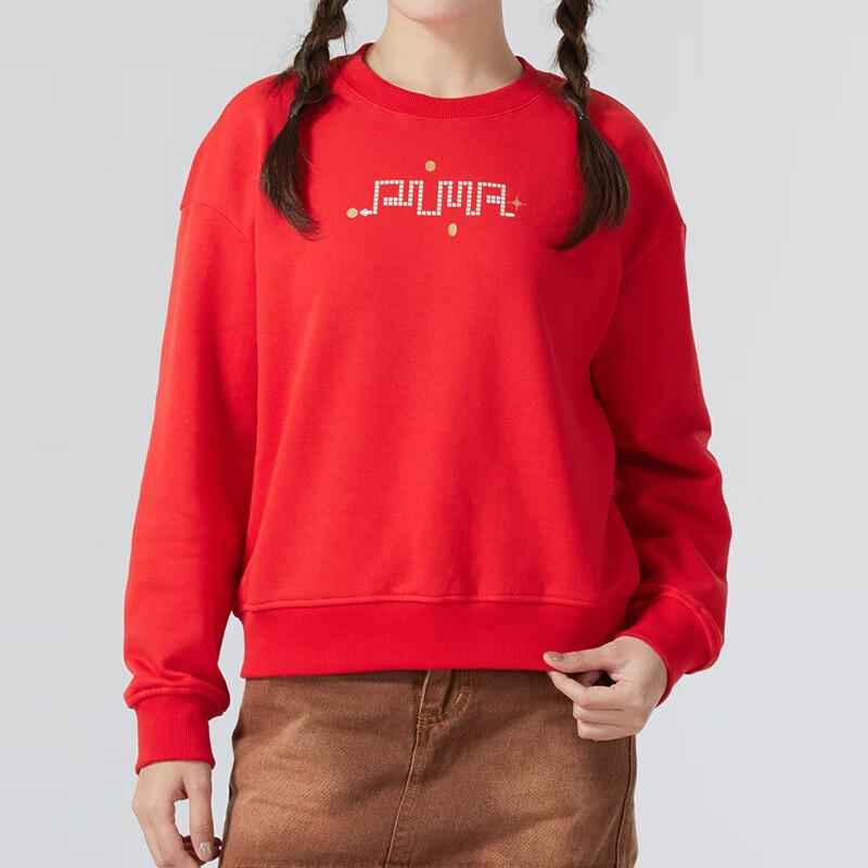 Puma Logo Running Fitness Training Fashion Hoodie Women Hoodies Red 631424-11