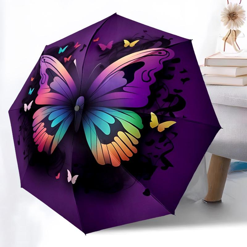1pc Butterfly Design Folding Umbrella | Elegant Design, Fashionable Accessory, Durable Construction, Sturdy Ribs yy251107020