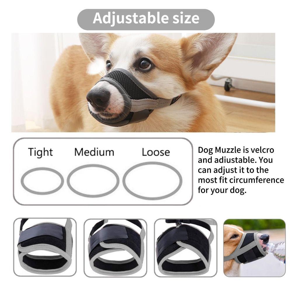 Adjustable Strap Dog Mouthpiece Comfortable Mesh Pet Mask Durable Dog Muzzle Small To Medium Dogs