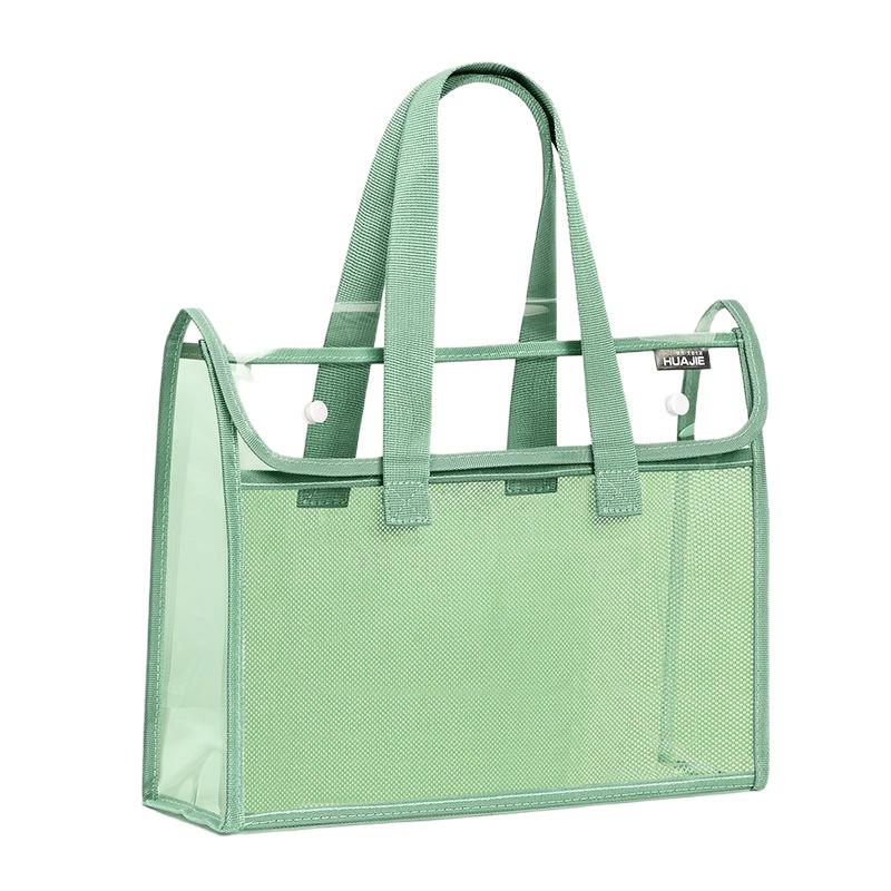 Double-Layer Transparent Tote: Book Carrier & File Storage for Exams and Homework