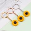 Stainless Steel Sunflower Pendant Jewelry Keychain DIY Accessory