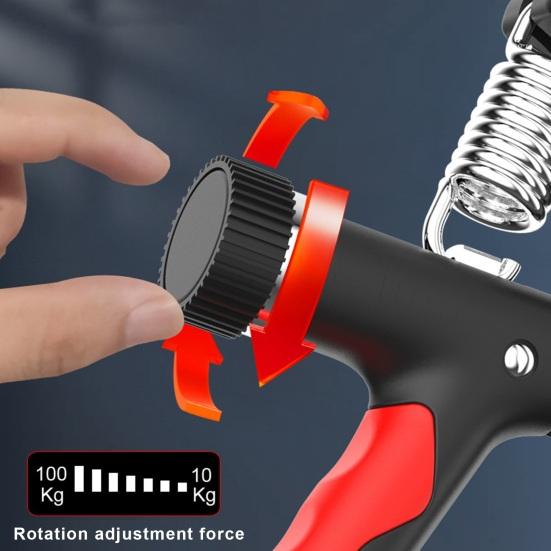 Тренажер силы хвата со счетчиком 10-100 кг Регулируемый цифровой дисплей Счетный тренажер для мужчин и женщин для предплечий Усилитель силы для ручного захвата