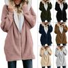 Winter Thickened Furry Hooded Sweatshirt Women Loose Comfortable Casual Outerwear Female Solid Color Warm Zipper Cardigan Hoodie