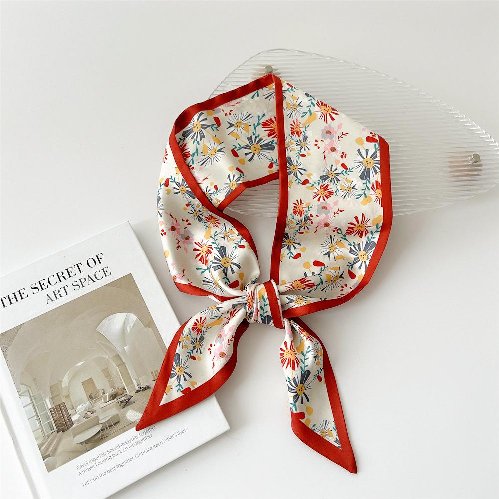 Новые шарфы Шелковые шарфы Женские весенние и осенние длинные декоративные профессиональные шарфы Летние тонкие стили в сочетании с рубашками Стильные