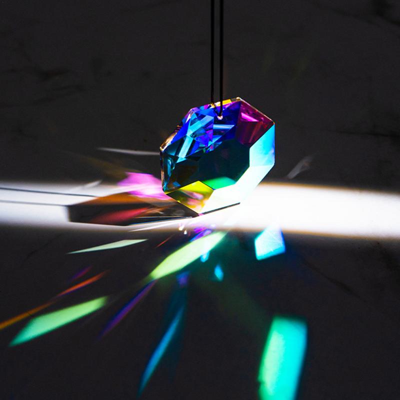 1 Pc Colorful Crystal Glass Prism Ball Suncatchers Pendant Home Garden Craft Decoration Valentine's Day Mother's Gift
