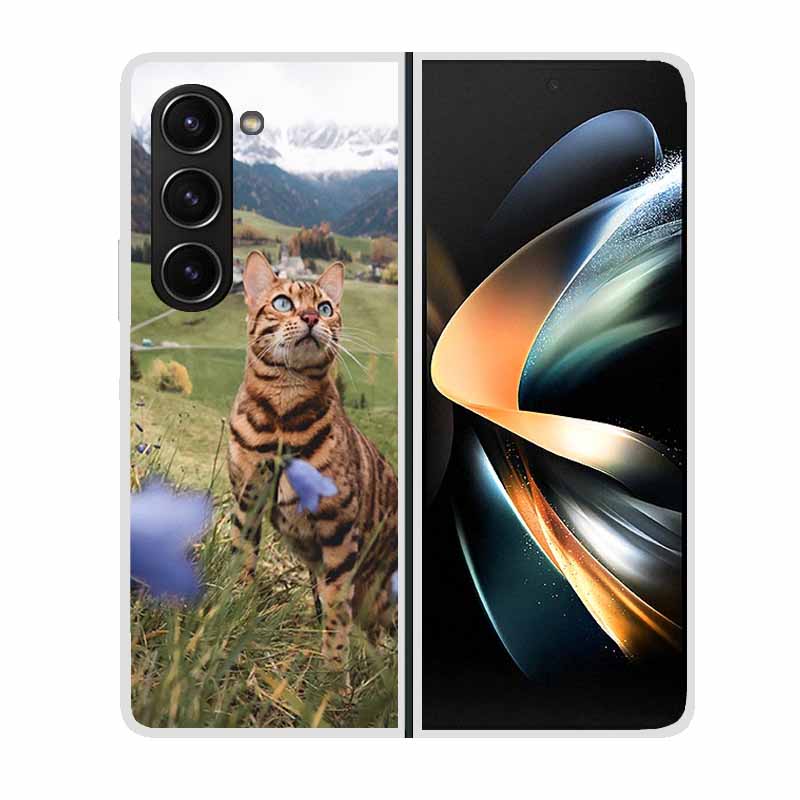 Для Samsung Galaxy Z Fold 2 3 4 5 Чехол для телефона Ударопрочный Жесткий Пластик Capa Милые Кошки Собаки Coque Защитный Прозрачный Прозрачный Capa