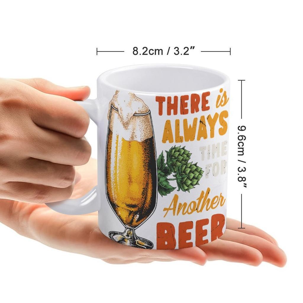 1 шт. 11 унций керамическая кружка для кофе для любителей пива с двухсторонним принтом, забавная повседневная чашка для дома или офиса, отличный выбор для подарка друзьям