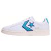 Cons Pro Leather Low Vintage Casual Non-Slip Lightweight Low-Top Board Shoes Unisex White and Blue