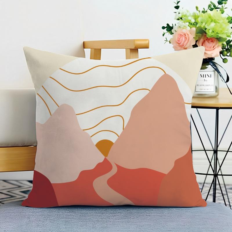 Morandi Simple Printed Decorative Pillowcase Bedroom Living Room Square Cushion Pillow Case