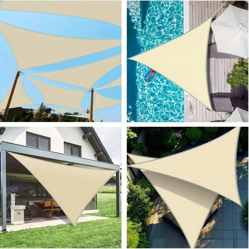 Triangle Triangle Sunshade With Ropes Shade Sail Adjustable Awning Shade Cloth  Pool Area
