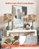 Drum Lamp Shade 2 Set 13 x 13 x 10 in Medium Round Lampshade (Dark Floral)