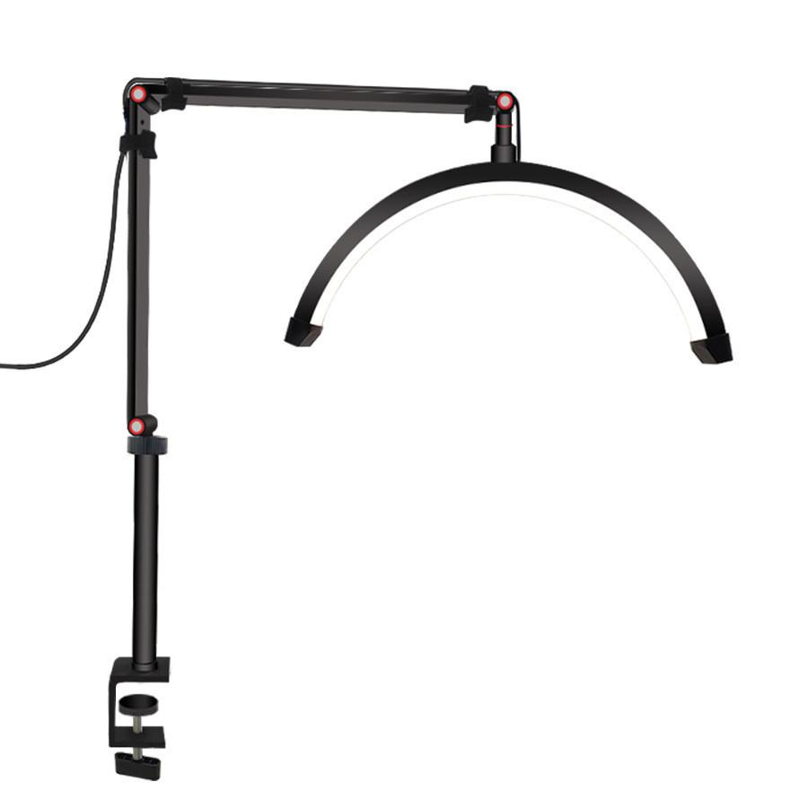 16 Inch Height Adjustable Eye Protection Table Lamp Half Moon Beauty Lamp Desktop Bedside Tattoo Beauty Fill Light LED