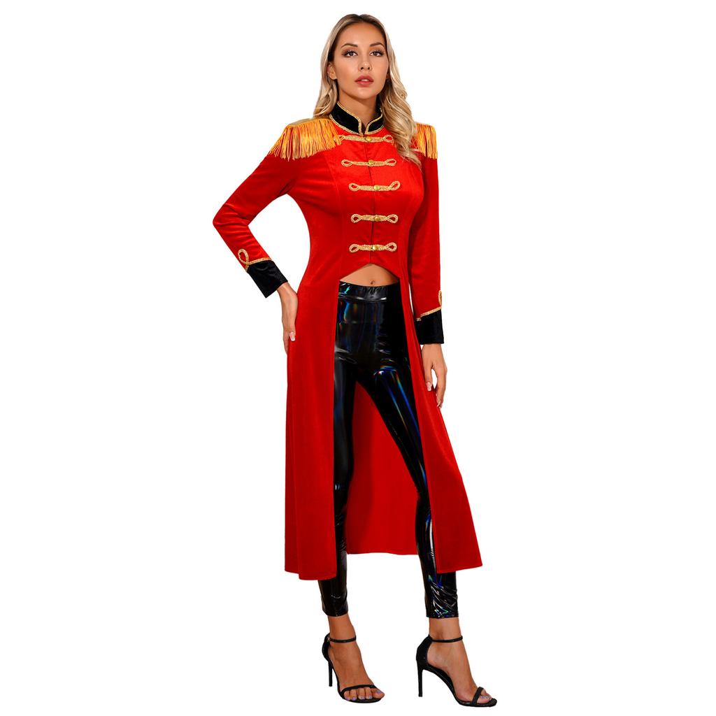 Женский цирковой костюм, готический стимпанк, фрак, куртка на Хэллоуин, наряд для косплея, наряд для вечеринки