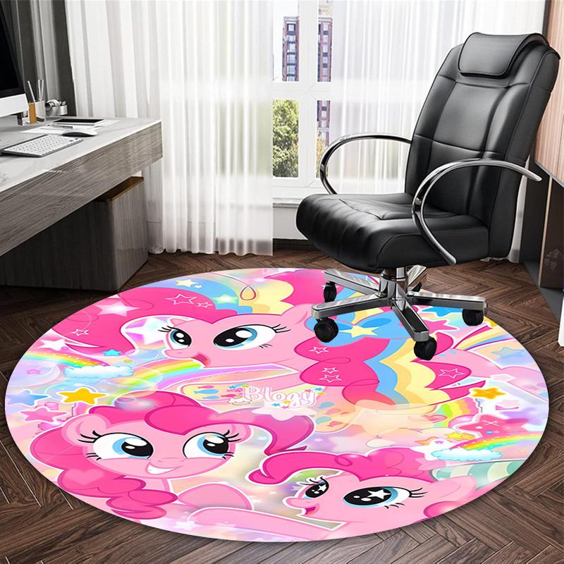 1pc My Little Pony2 Print Round Carpet Chair Round Carpet Suitable for Bedroom Living Room Home Decorative Carpet