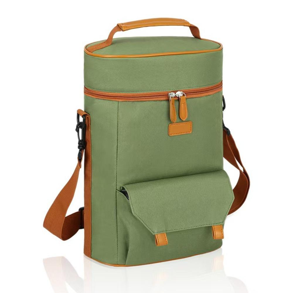 Portable Wine Tote Bag Two-bottle Camping Organizer Wine Bottle Shoulder Bag Outdoor Camping