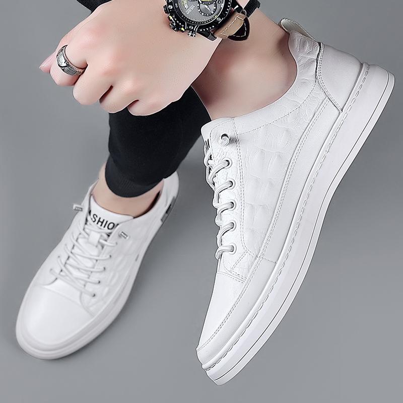 Роскошные мужские повседневные туфли ручной работы, модные высококачественные кроссовки, новые дизайнерские прогулочные туфли на шнуровке для мужчин, деловые белые туфли