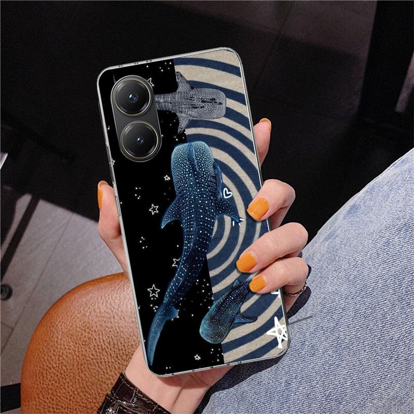 Чехол для телефона Xiaomi Poco X5 X6 X7 Pro X4 Gt F7 Ultra M8 M7 Redmi 15C 15 13C 13 12C 12 с изображением китовой акулы Ocean Whale Shark Уникальная обложка Coque Poc