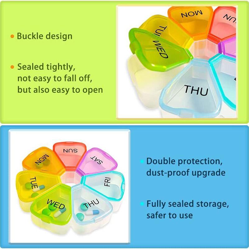 Большой органайзер для таблеток Kell, 1 шт., еженедельный 7-дневный органайзер для таблеток, коробка для таблеток, чехол для таблеток