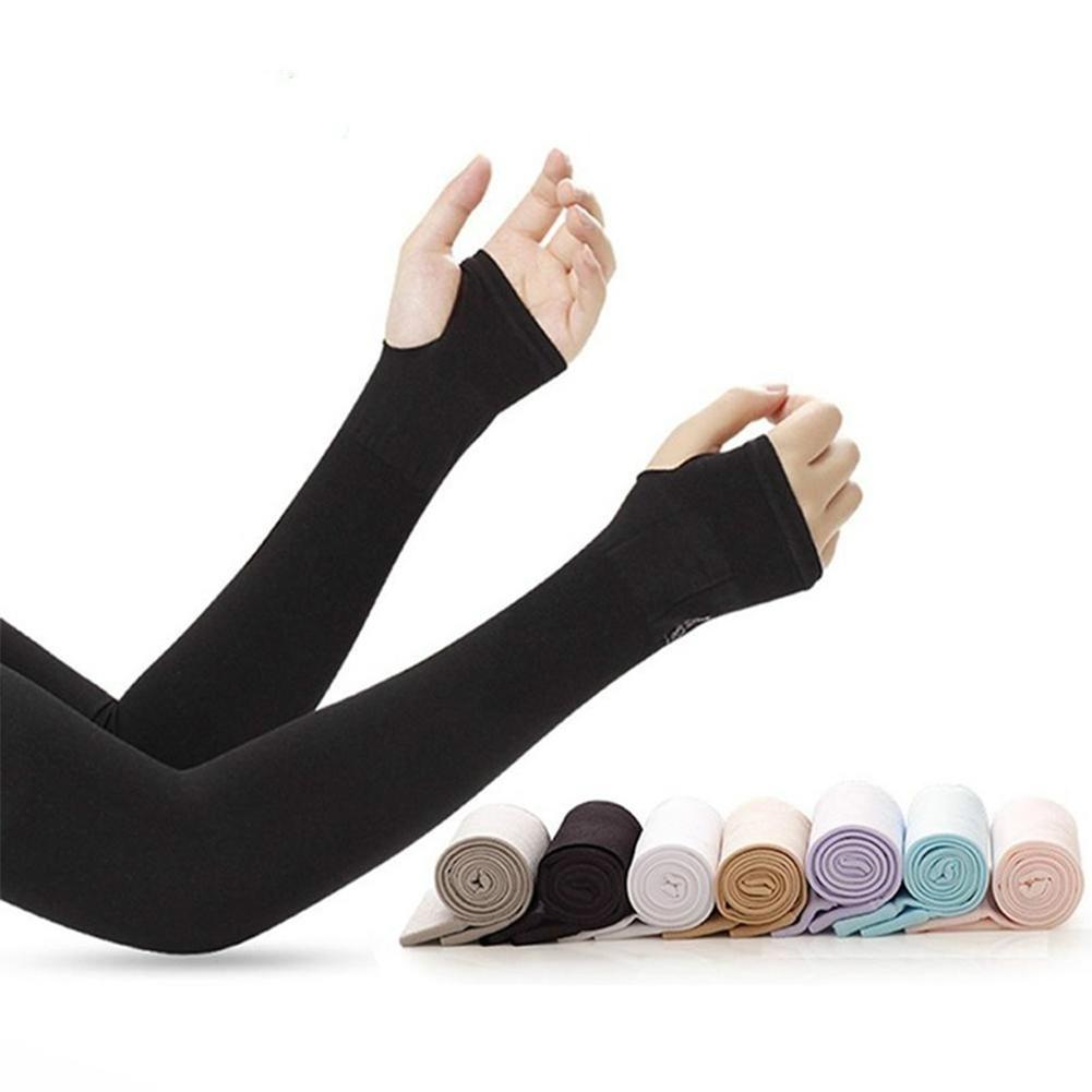 1 Pair Ice Silk Cooling Arm Sleeves Summer Sun Protective Outdoor Cycling Running Fishing Driving Arm Covers