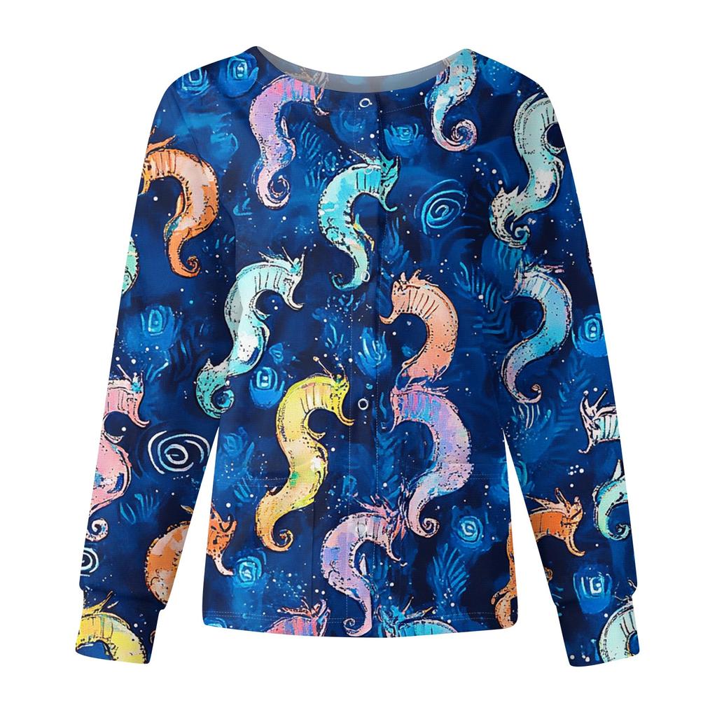 Женский повседневный однобортный однобортный защитная одежда с длинными рукавами и цветочным принтом, кардиган, топ