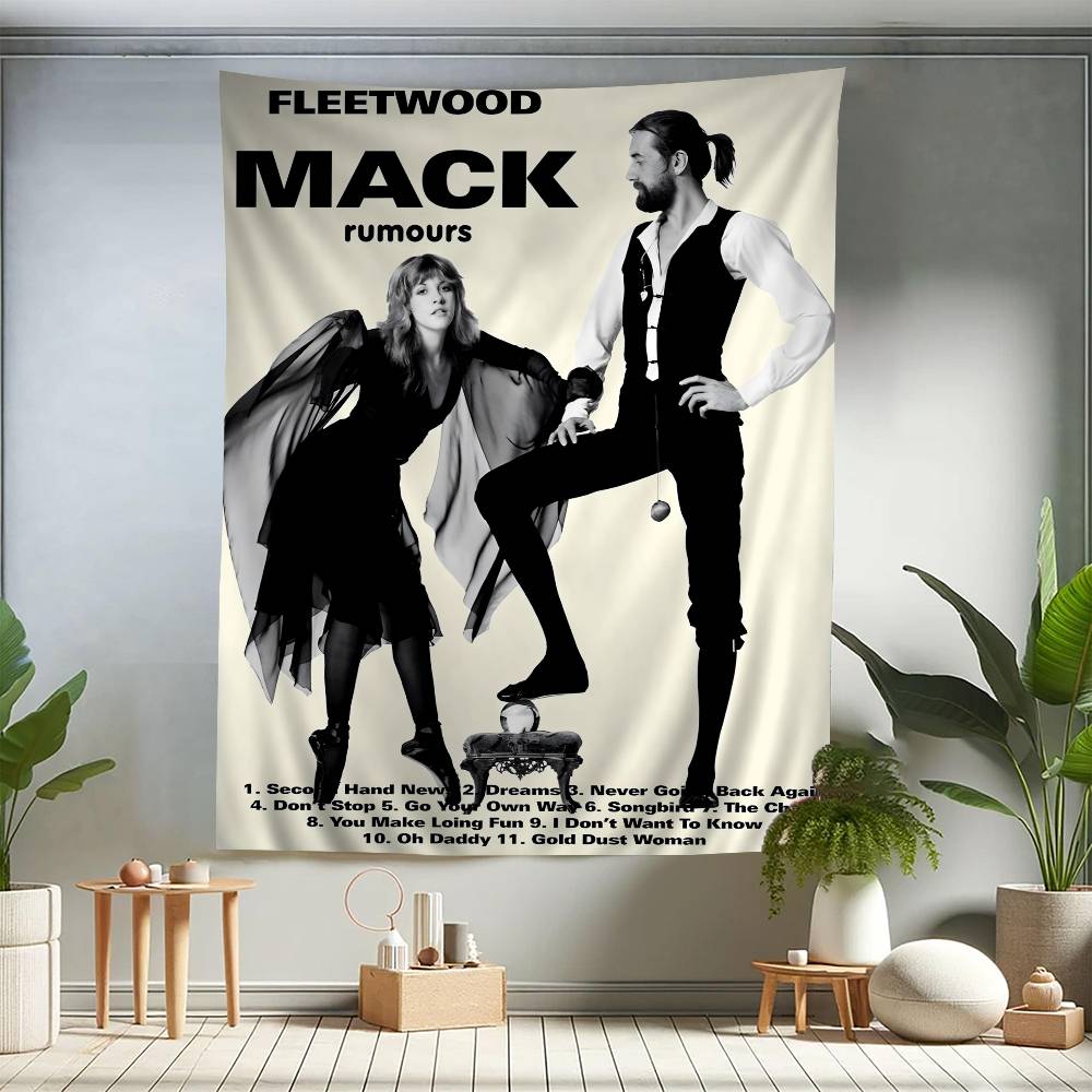 FFleetwood MMac Rock Band Printed Large Wall Tapestry Hanging Tarot Hippie Wall Rugs Dorm Art Home Decor