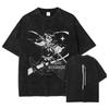 Anime Bleach T-Shirt Oversized Vintage Washed Zaraki Kenpachi T-Shirts Retro Harajuku Ichigo Rukia Tops Tees Man 100% Cotton
