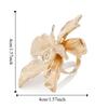 Adjustable Metal Flower Ring Double Layered Irregular Geometric Petal Ring  Trendy