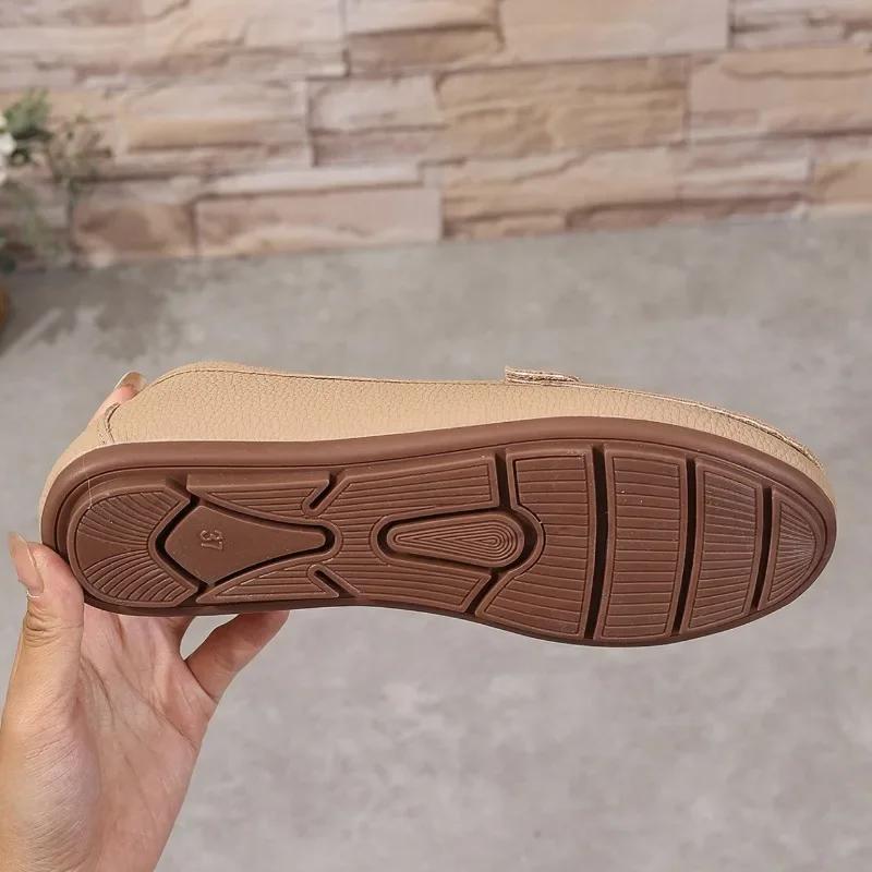 Fashion Women's Casual Slip On Mary Jane Shoes 2025 Spring Autumn Comfortable Round Toe Solid Soft Sole Flat Loafers Zapatos De Mujer