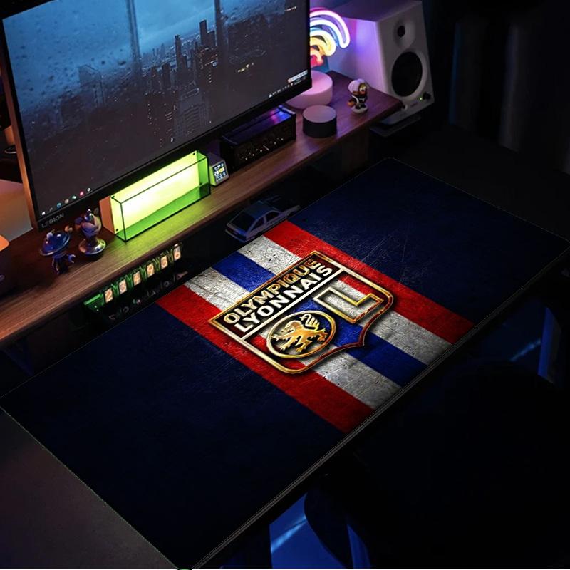 Olympique Lyonnais Football Crest mouse pad, rubber base, esports desk mat, mouse pad for gamers and office use, gaming desk , easy to clean mat