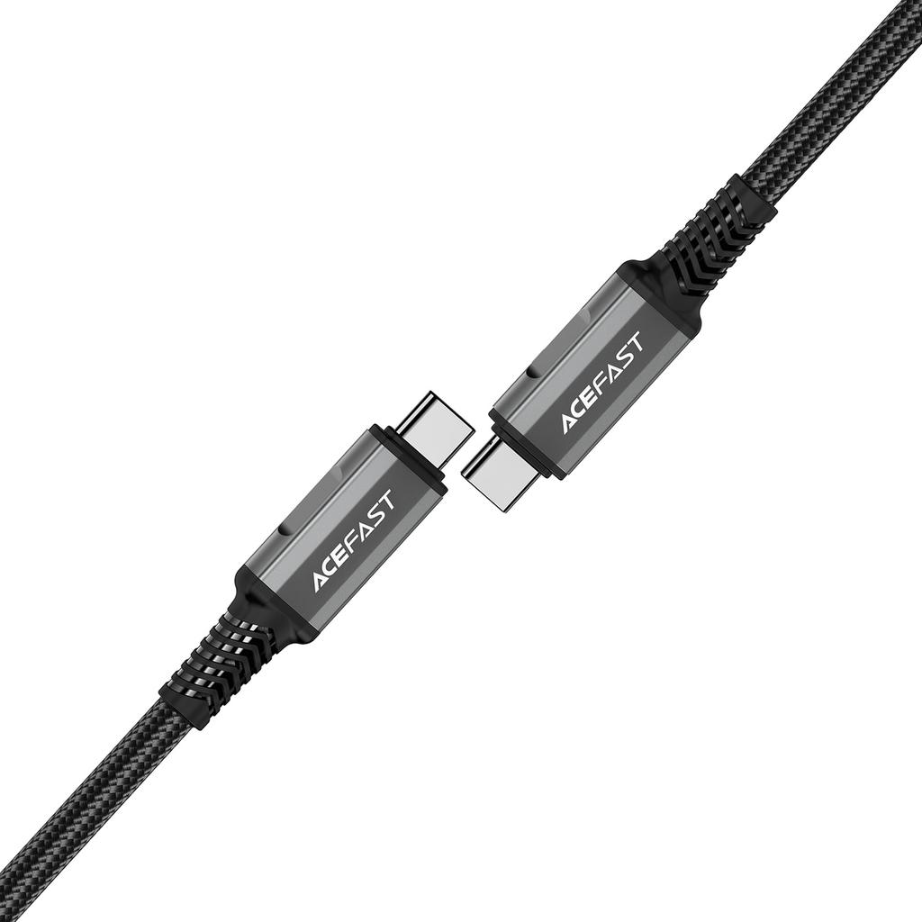 Acefast USB-C to USB-C Cable 1m - USB4 PD3.1 5A Grey-Black Premium Phone Accessory