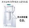 Toray Trevino Water Purifier Pot Speed Compact fit in refrigerator door Made in Japan Water Purifier Pot Type Contains 2 Cartridges (High Filtration)