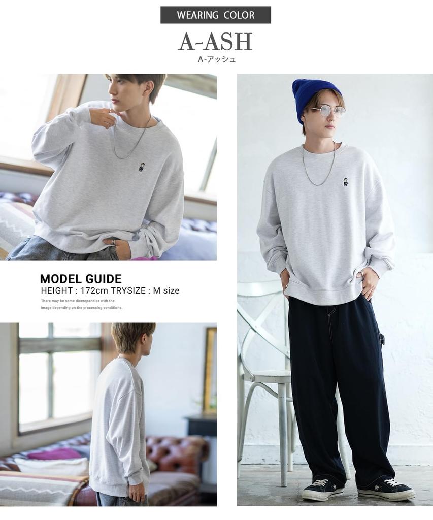 [IMPROVES] [SIDEWAYSTANCE] Embroidered One-Point Fleece Sweatshirt