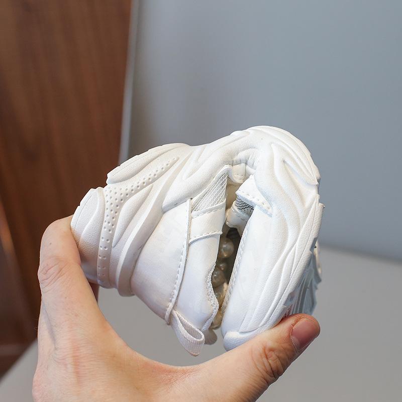 Спортивная обувь дышащая сетчатая жемчужно-белая обувь для маленьких девочек