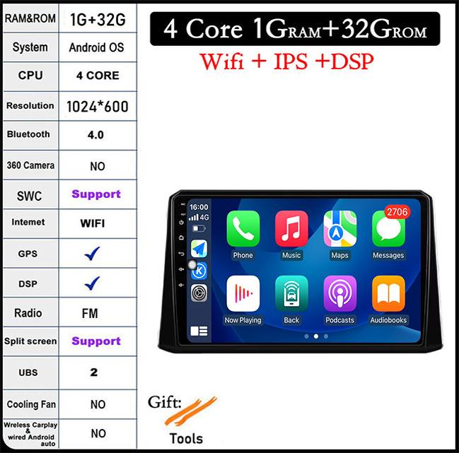 Для Toyota Corolla 2019-2020 Авто GPS Навигация Android 14 WiFi lPS/QLED Экран RDS Стерео Радио Автомобильный Мультимедийный Плеер 4GLTE
