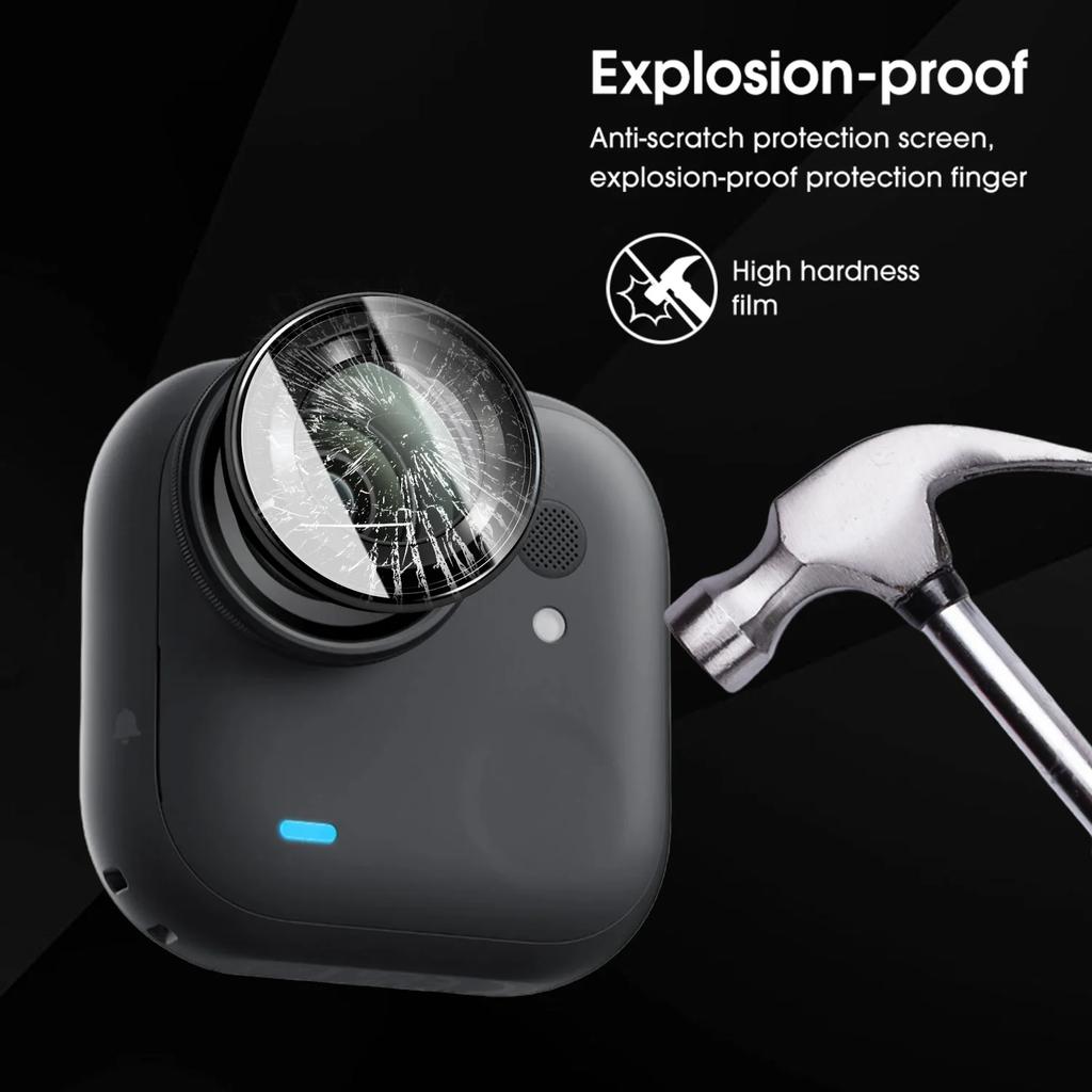 Ударопрочная защита объектива для Insta360 Go Ultra, алюминиевый сплав, закаленное стекло, твердость, защитные колпачки для объектива камеры, аксессуары