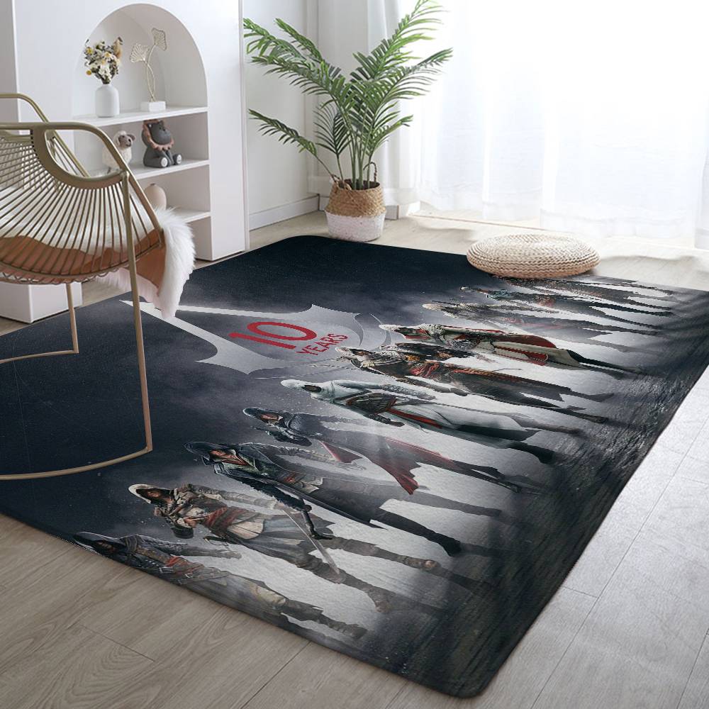 A-Assassin C-Creed Game Floor Mat Pattern Printed Flannel Door Mat, Suitable For Bathroom, Kitchen, Entrance, Bedroom, Living