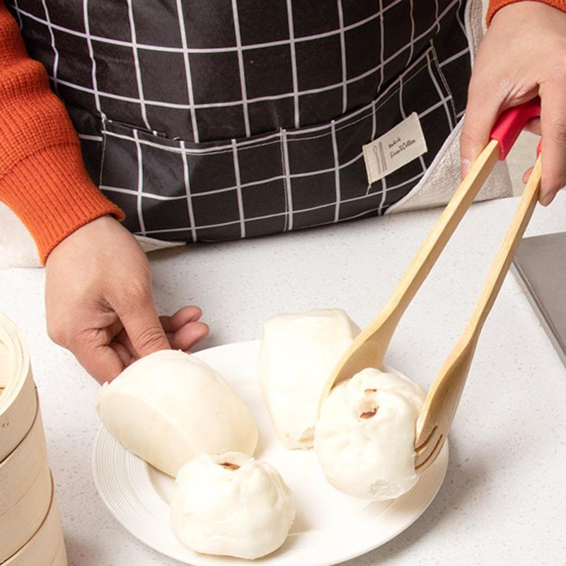 Bamboo Non-Stick Food Clips Barbecue Tongs Bread Buffet Folder Meat Beef Salad Clamps Home Kitchen Cooking Accessories