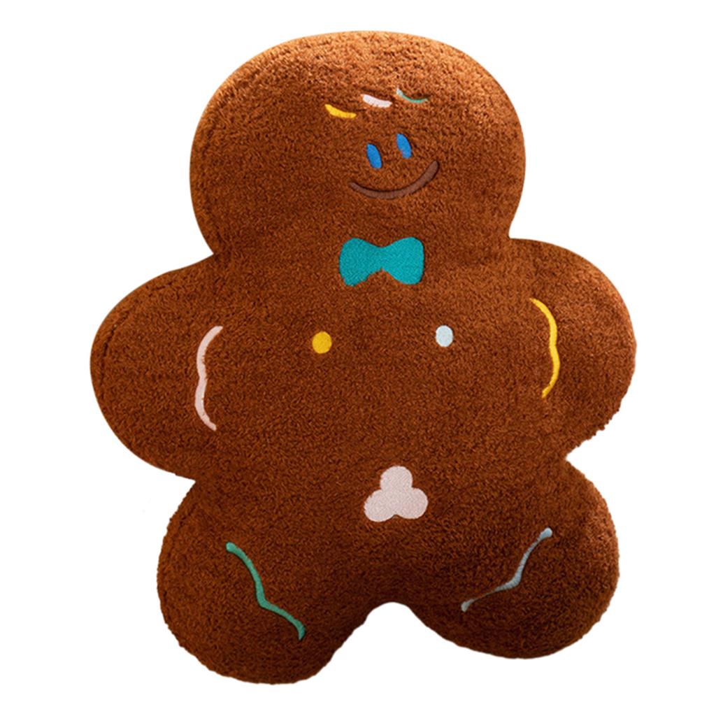 Cute Gingerbread Man Throw Pillow Endearing Fashionable Plush Toy For Home