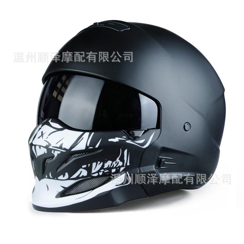3C Certified Retro Motorcycle Half Helmet With Bluetooth Headset Adult Riders All Season Use