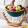 Jun Seventeen LIU Gold Rim Ceramic Fruit Basket & Tray Set