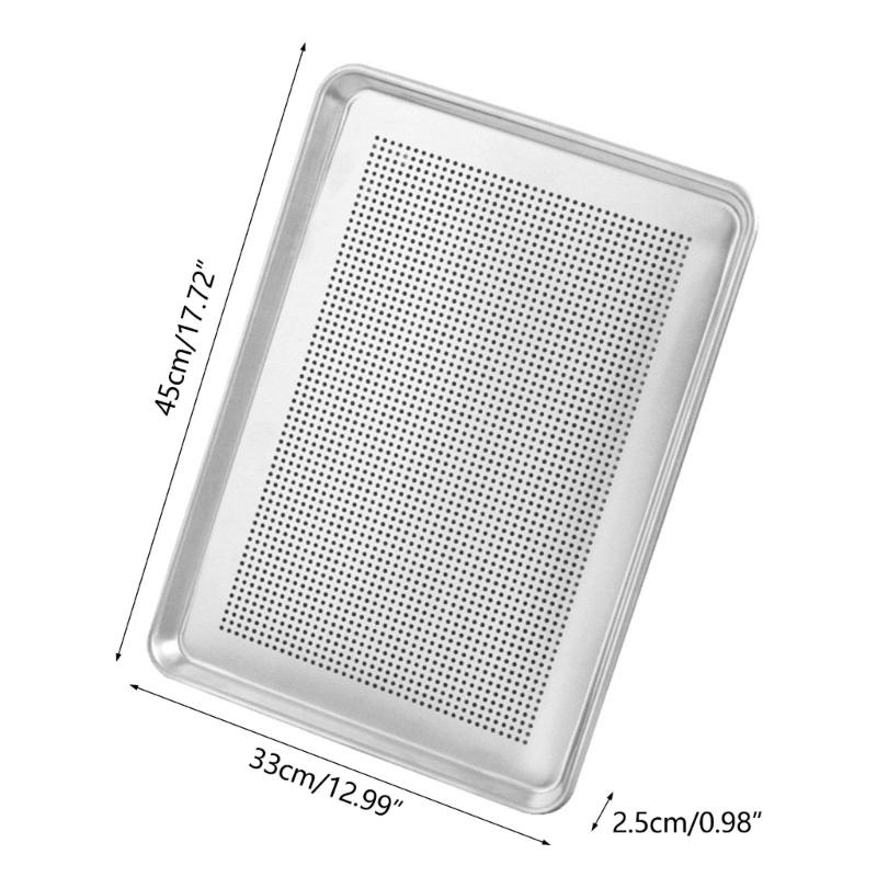2Pcs Perforated Bakings Tray Aluminum Sheet Cake Pans Heat Resistance Bakewares NonStick Pizza Pans for Oven Toaster Bakings