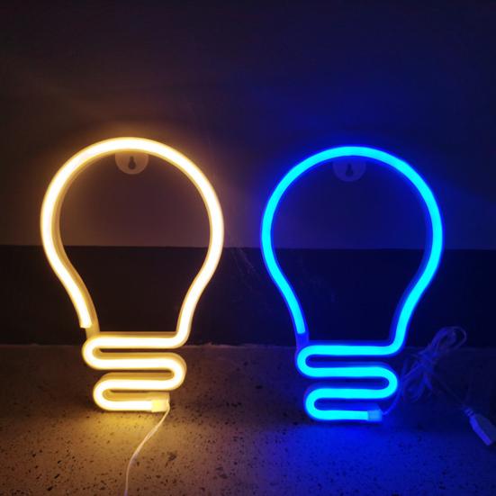 Colorful Rainbow Bulb Shape LED Neon Sign Light Lamp Decoration for Room