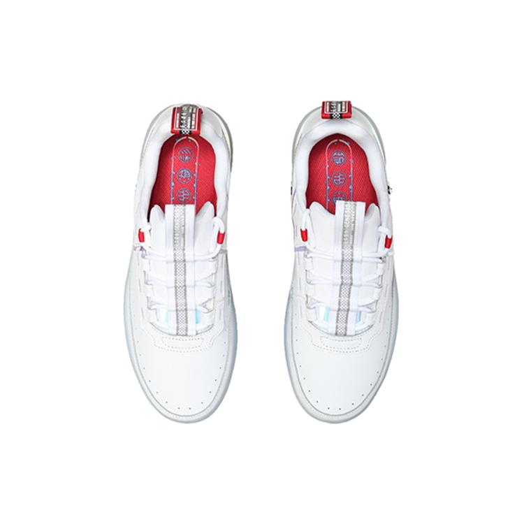 Li Ning CF Низкие скейтбордические кроссовки, устойчивые к скольжению и истиранию, мужские, красно-белые, AGCP289-3