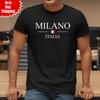 Милан Италия Мужская футболка с принтом итальянского флага, с коротким рукавом, из чистого хлопка