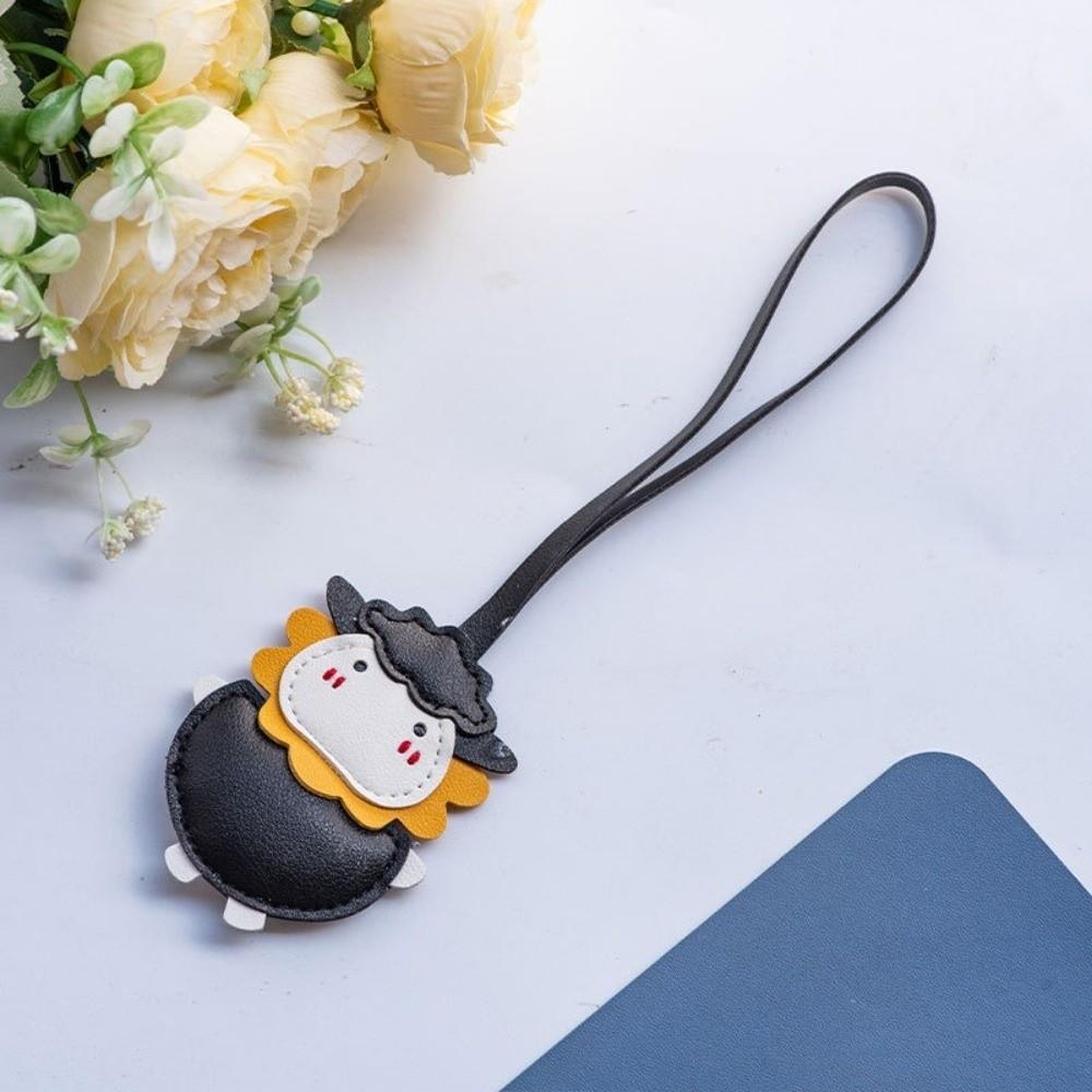 Cartoon PU Keychain Vintage New Year Pendant Fashion Sheep Bag Charm For Women